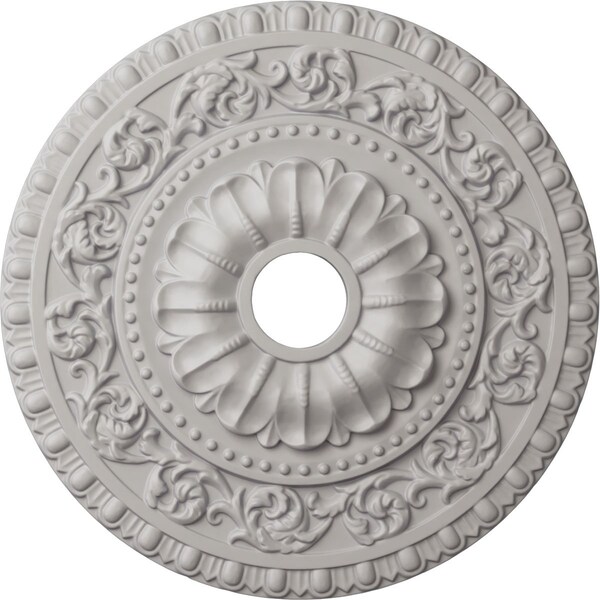 Ekena Millwork Vaduz Ceiling Medallion (Canopies up to 3 1/2"), 23 1/2"OD x 3 1/2"ID x 2 1/8"P, Ultra Pure White CM23VAUWF - main
